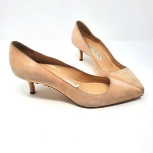 Manolo Blahnik Blush Suede Pumps